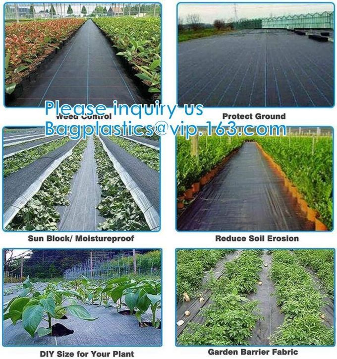 Tela de jardinagem personalizada Rolls da categoria, controle de ervas daninhas, Eco-amigável, cama de flor, palha de canteiro, Pavers, afiação, estacas 23 do jardim