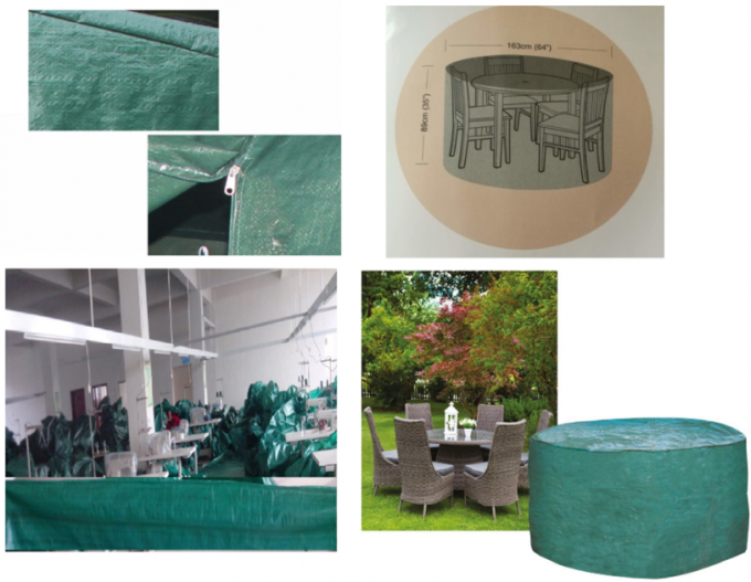 Grupo da tampa da mobília do jardim do fechamento do fechamento do cabo, 600D bens, tela do à prova de água, tampa dos grupos dos restaurantes do pátio, 4