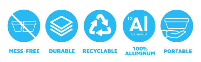 Retângulo dado forma, bandeja descartável de Aireline da folha de alumínio, recipientes de alimento para viagem, copo do bolo da folha 3